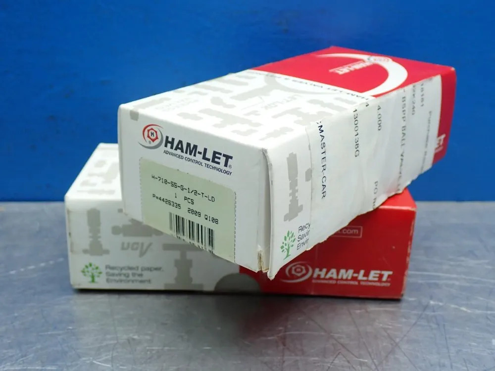 HAM-LET H-710-55-G-1/2-T-LD COMPRESSION LOCKING HANDLE BALL VALVE UNIT, 2PCS