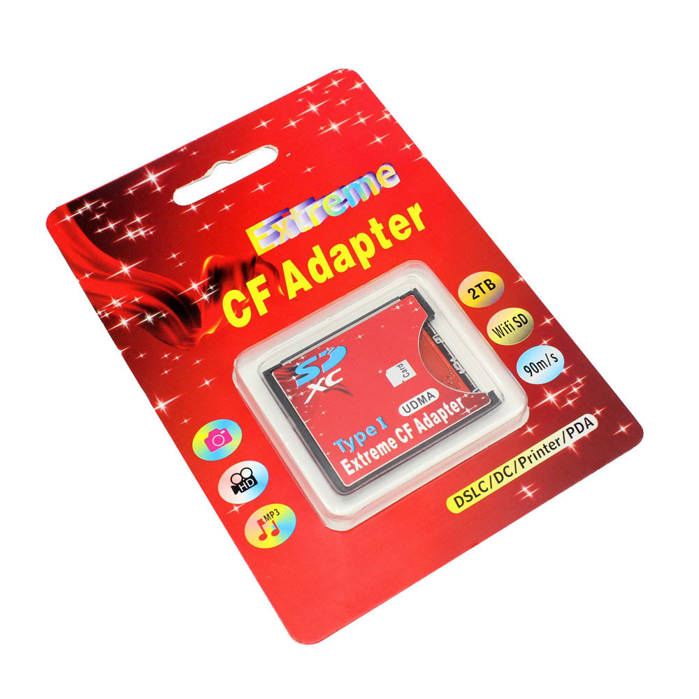 CF-SD SDHC Compact Flash CF1 Type 1 slim Memory Card Adapter 32gb 64gb 128gb