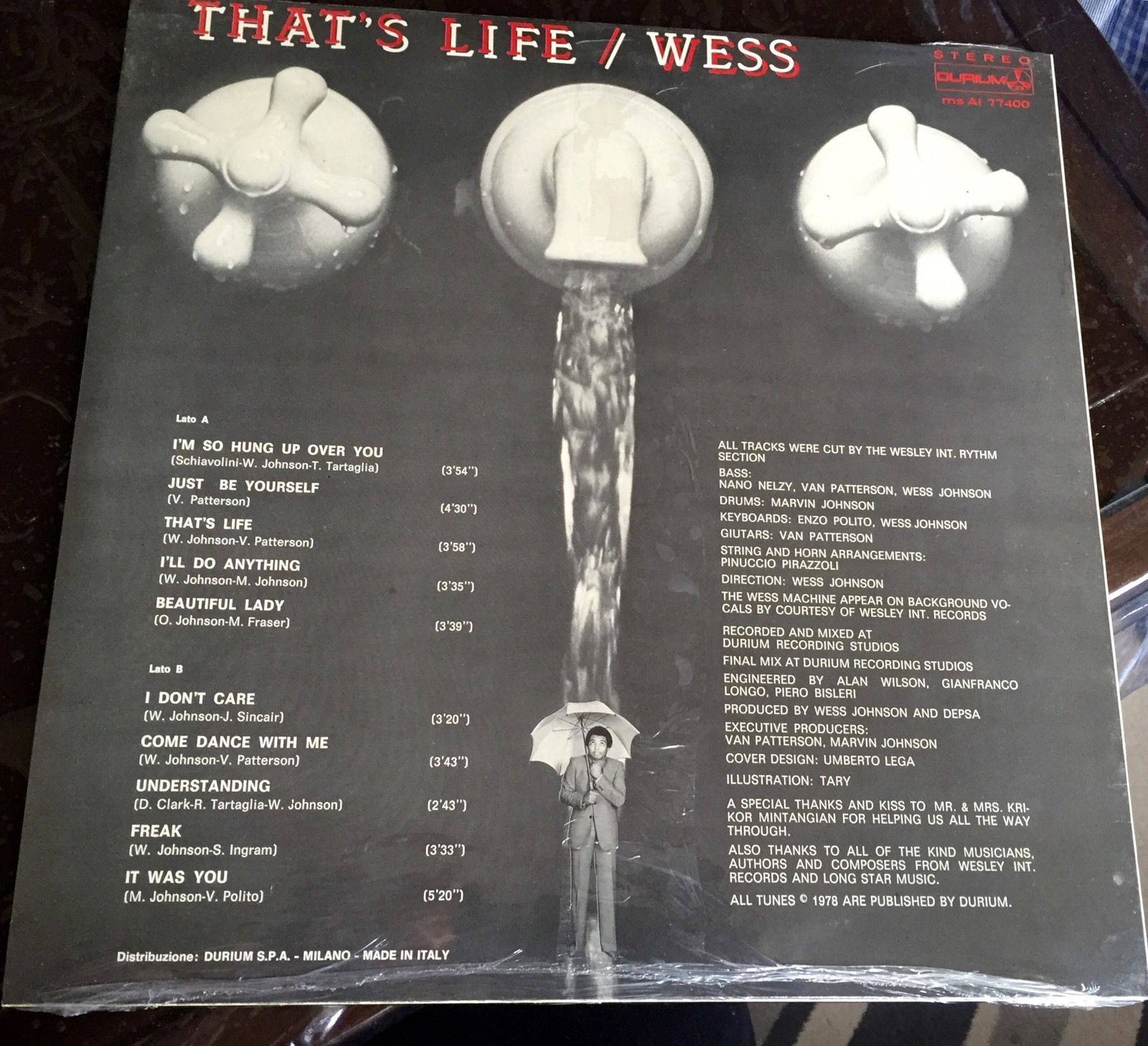 WESS THAT'S LIFE PATTERSON JOHNSON DEPSA DURIUM POLITO LP 1978 ITALY NEW SEALED