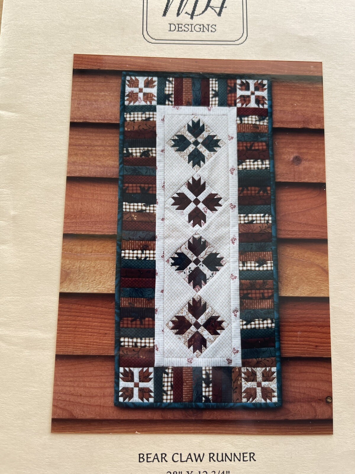 Quilt Pattern: "Bear Claw” Runner By MH Designs A Paper Foundation Pattern