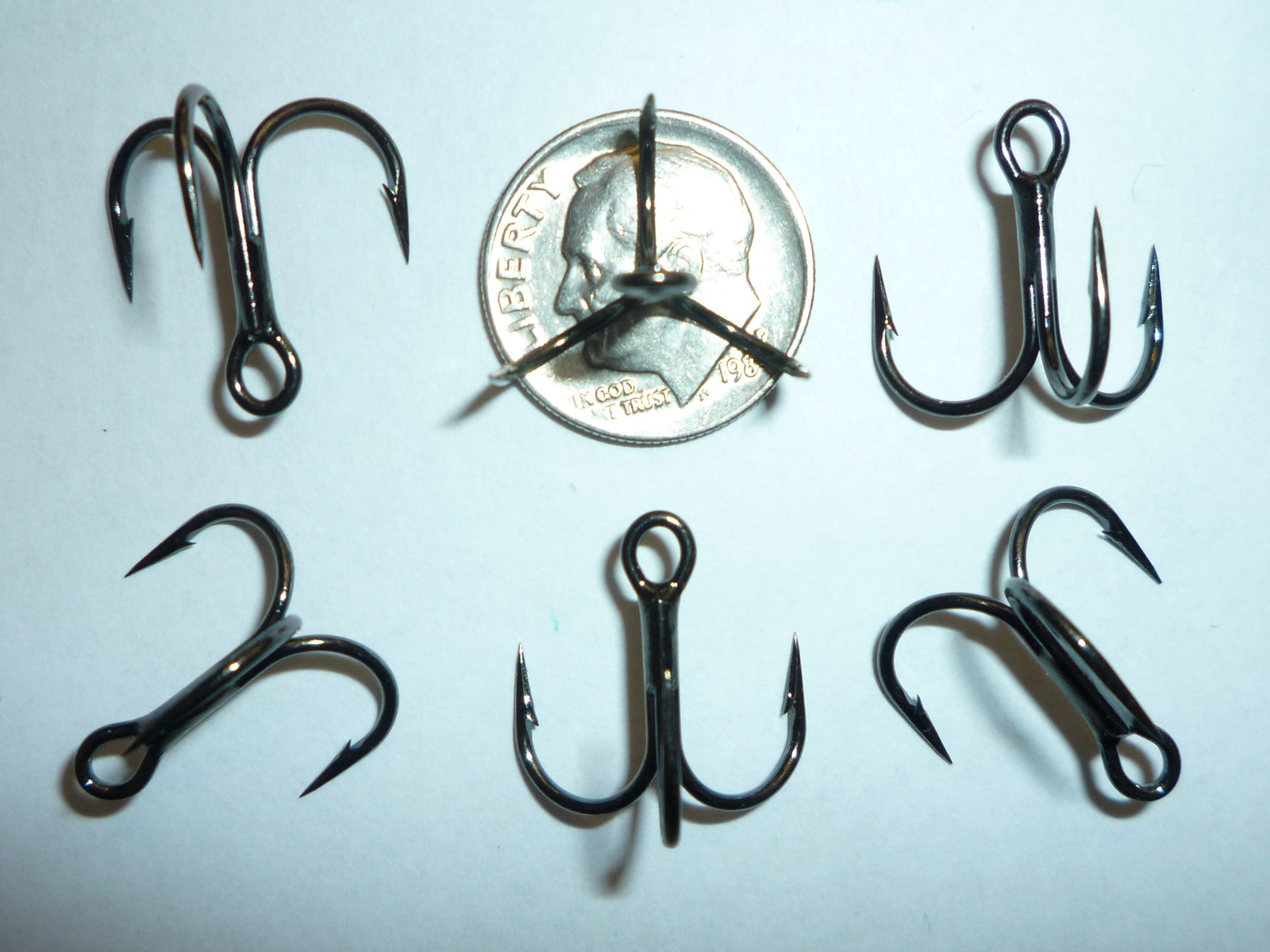 (100) VMC SHORT-SHANK 1X TREBLE HOOKS (SIZE 6) BLACK (9651BN) BULK 9651
