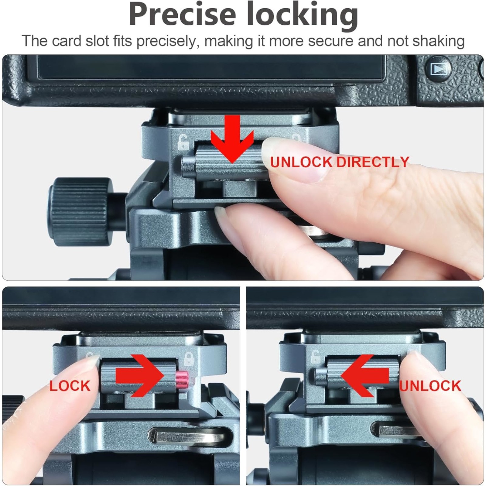 Camera Quick Release Plate w/ Double Secure Safety Lock Arca QR Clamp Leveler
