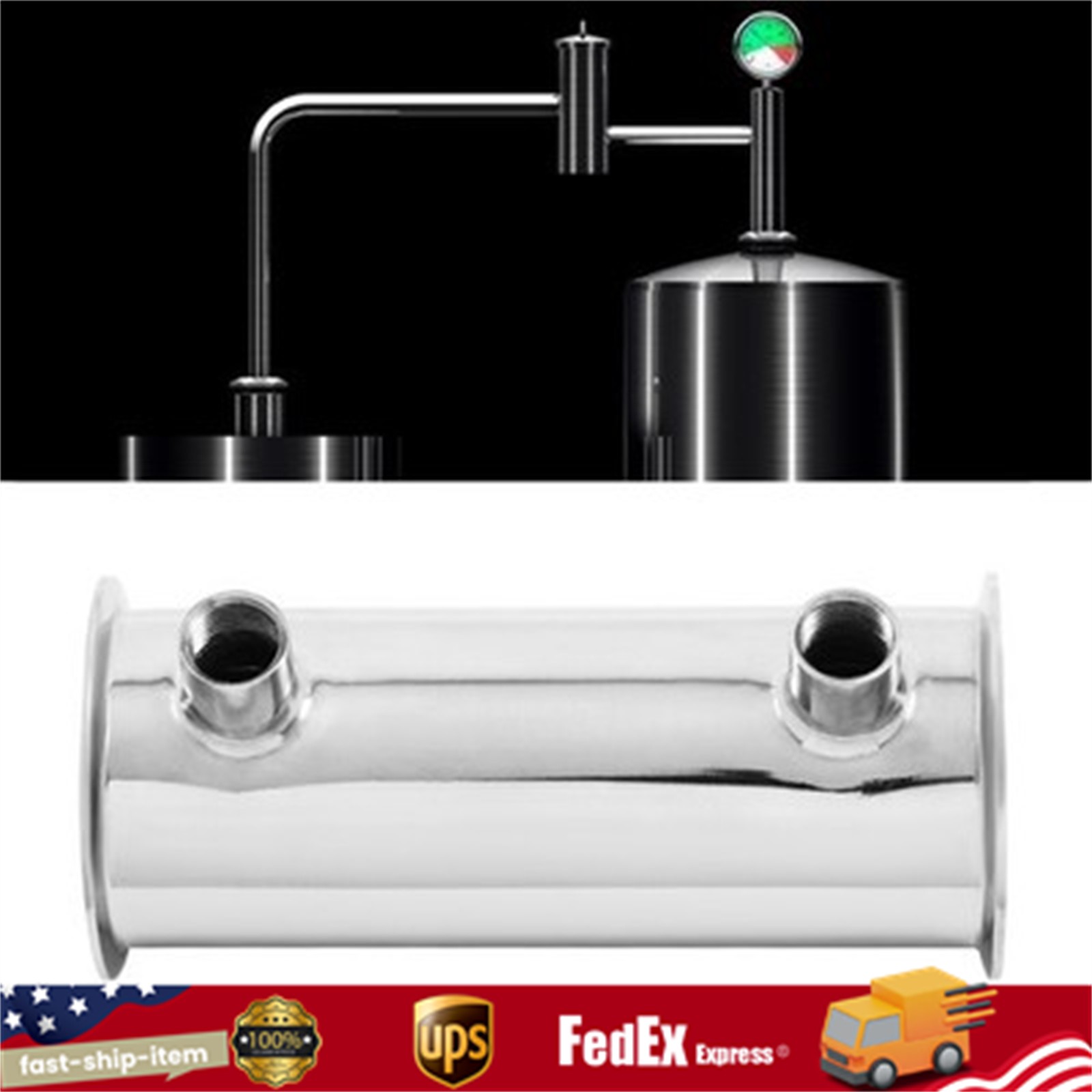 3" Tri Clamp Dephlegmator Condenser for Moonshine Reflux Still Column w 1/2" npt