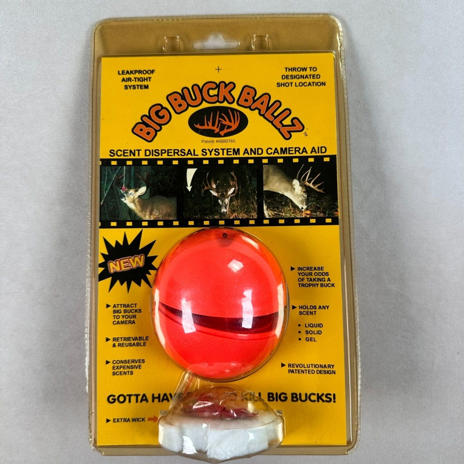 Big Buck Ballz Deer Hunting Scent Dispersal System Camera Aid Orange New Sealed
