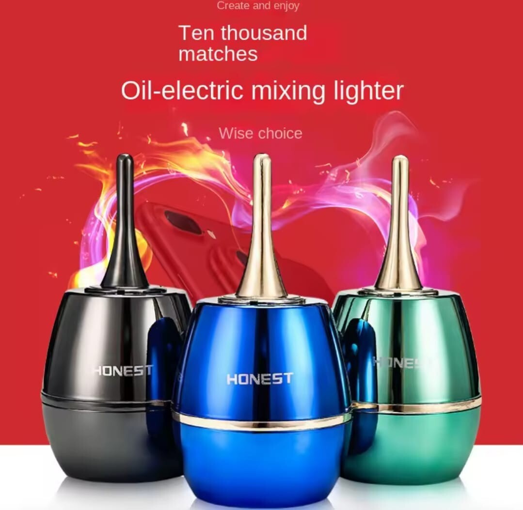 Luxury Honest Metal Ten Thousand Matches Kerosene Desktop Cigarette Lighter