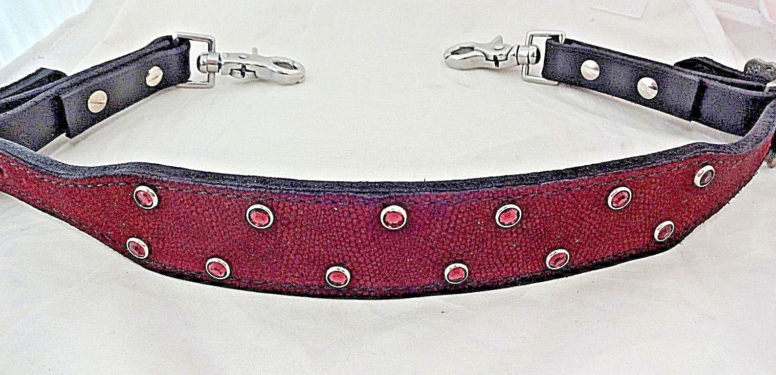 Wither Strap Purple Leather Swarovksi Crystals Horse Tack Barrel Racing Buckles