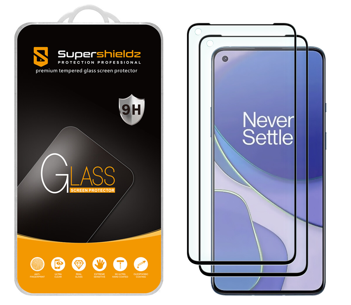 2X Supershieldz Full Cover Tempered Glass Screen Protector for OnePlus 9/ 9 5G