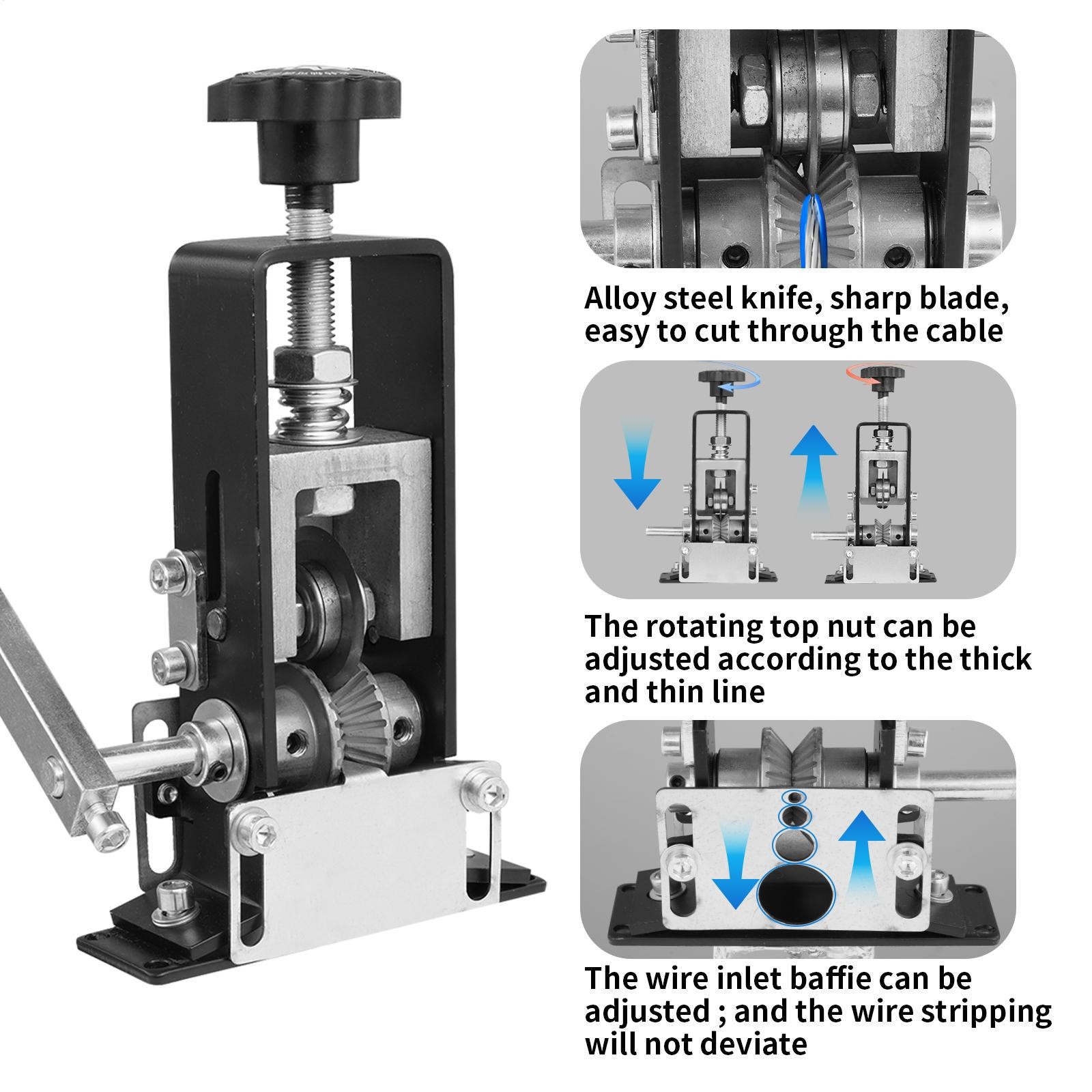 Manual Wire Stripping Machine Drill Powered Hand Crank Wire Stripper Tool 1-21MM