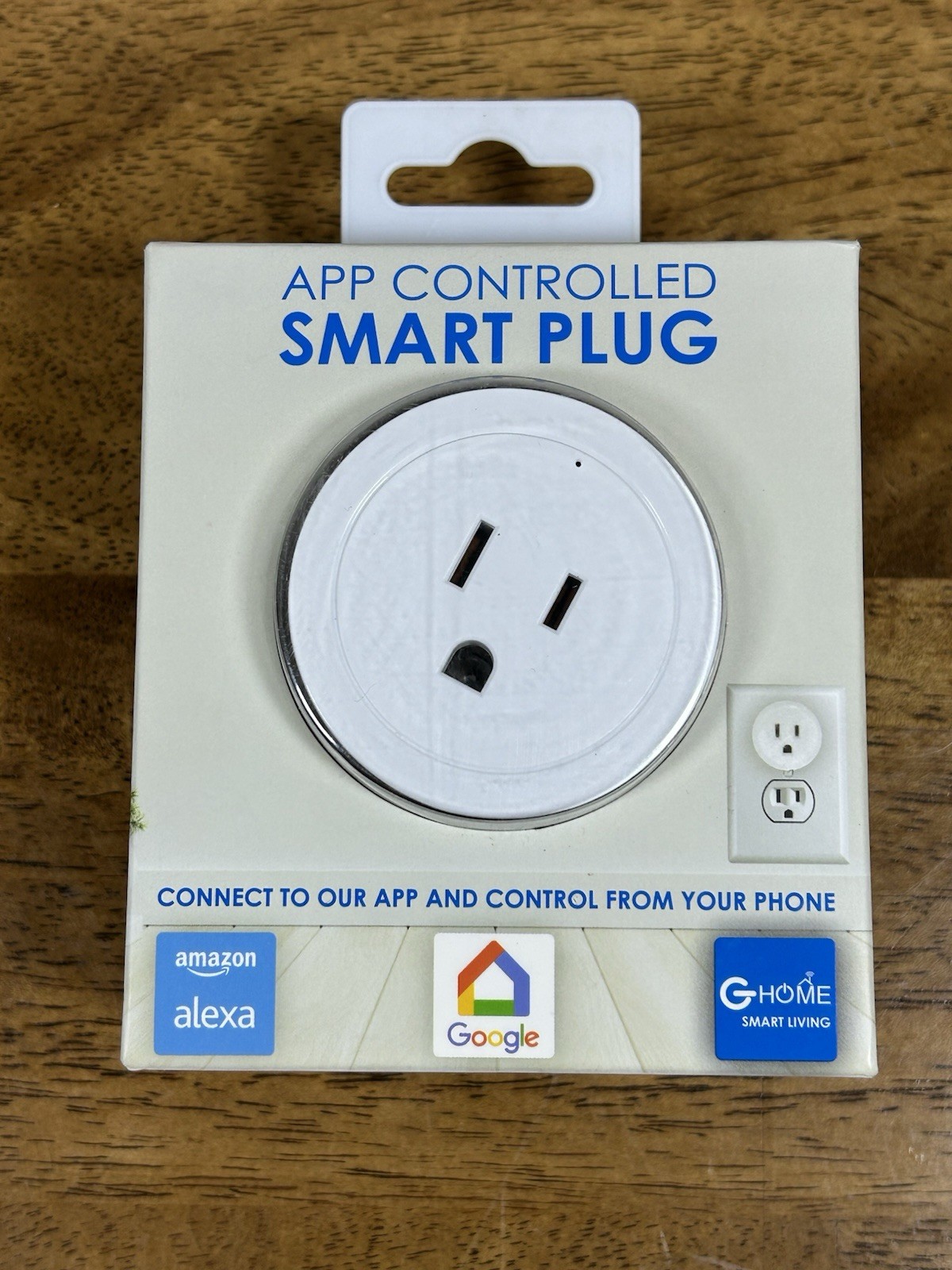 GabbaGoods GHome Wi-Fi App Controlled Smart Plug Alexa Google Indoor White