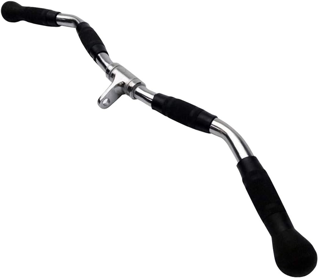 Lat Bar Cable Machine Attachment, Curl Pulldown with Full 30in, Silver