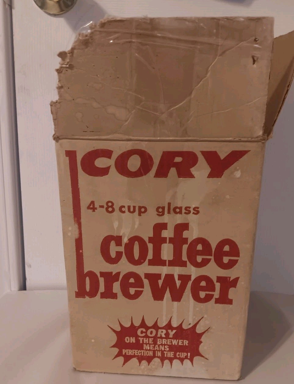 Vintage Cory Glass Vacuum Coffee Percolator Brewer Pot 4-8 Cups with Insert Box