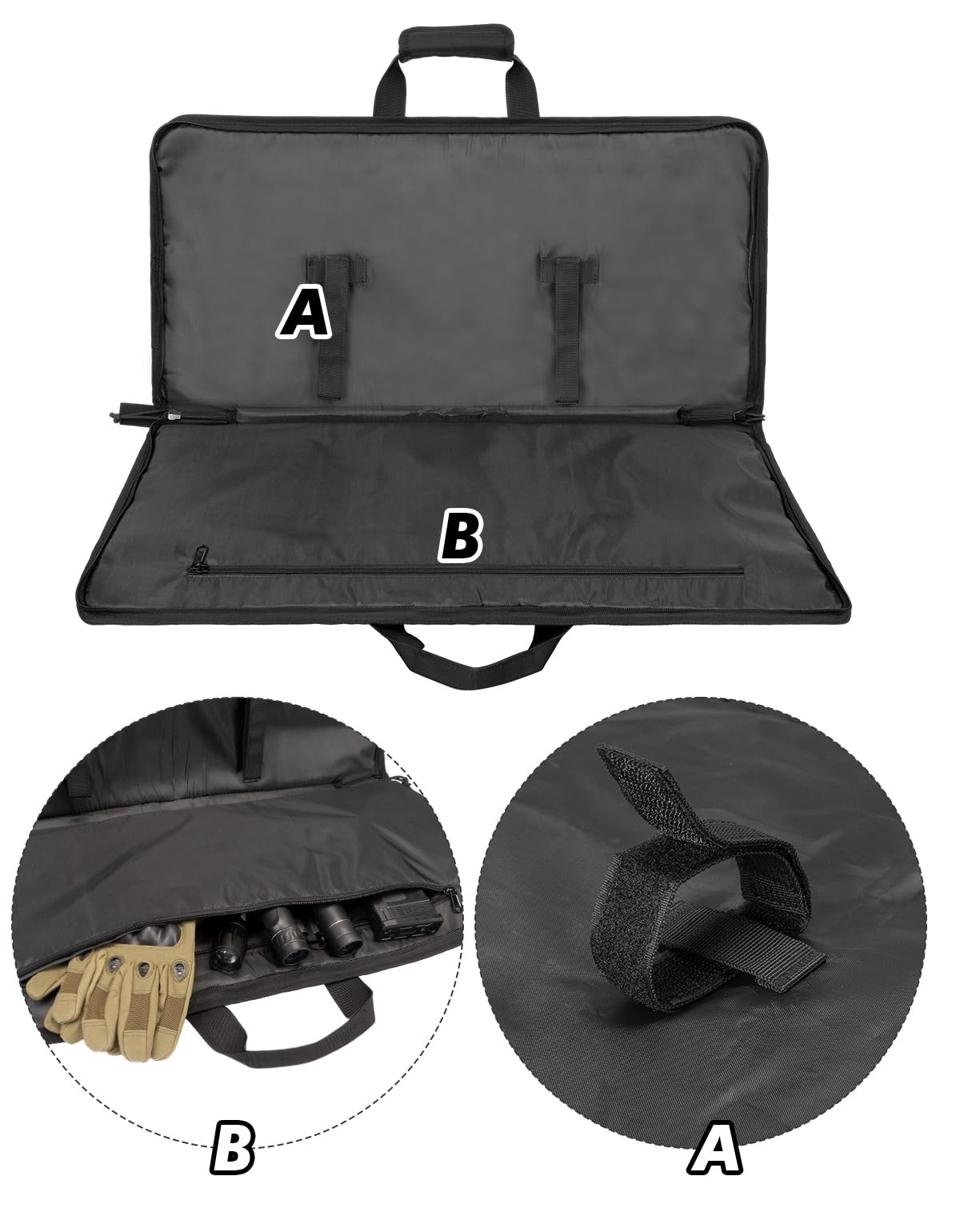 lollwolf 28 inch Rifle Case Soft, Rifle Bag Lightweight, Gun Case with Two Bu...