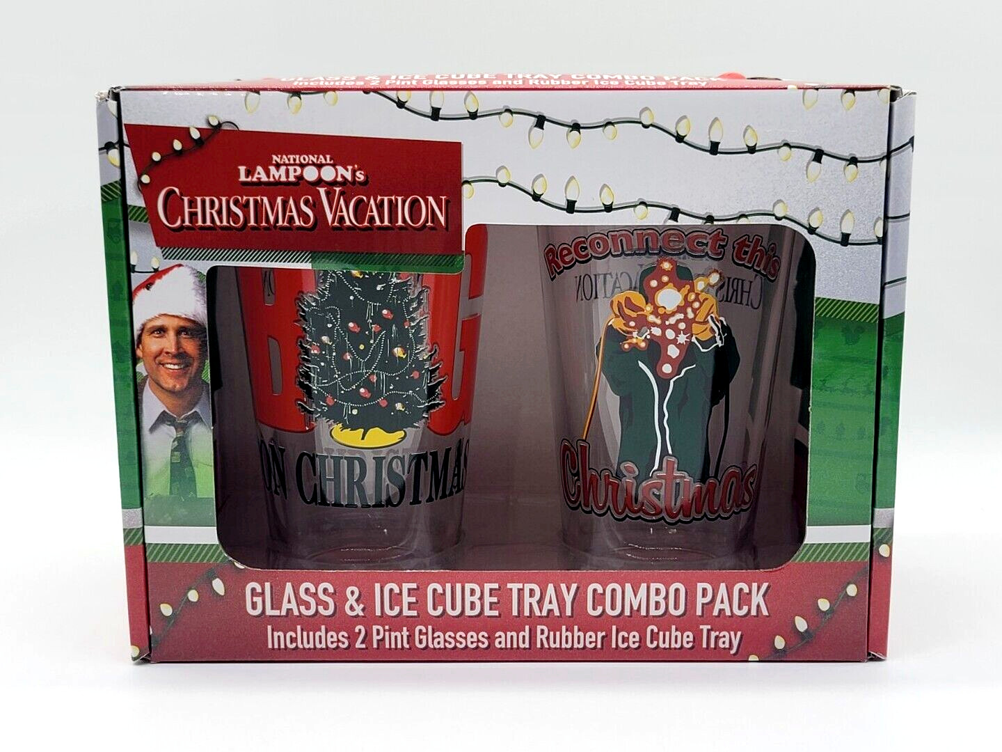 National Lampoons Christmas Vacation 2 Pint Glasses & Ice Cube Tray Combo Pack