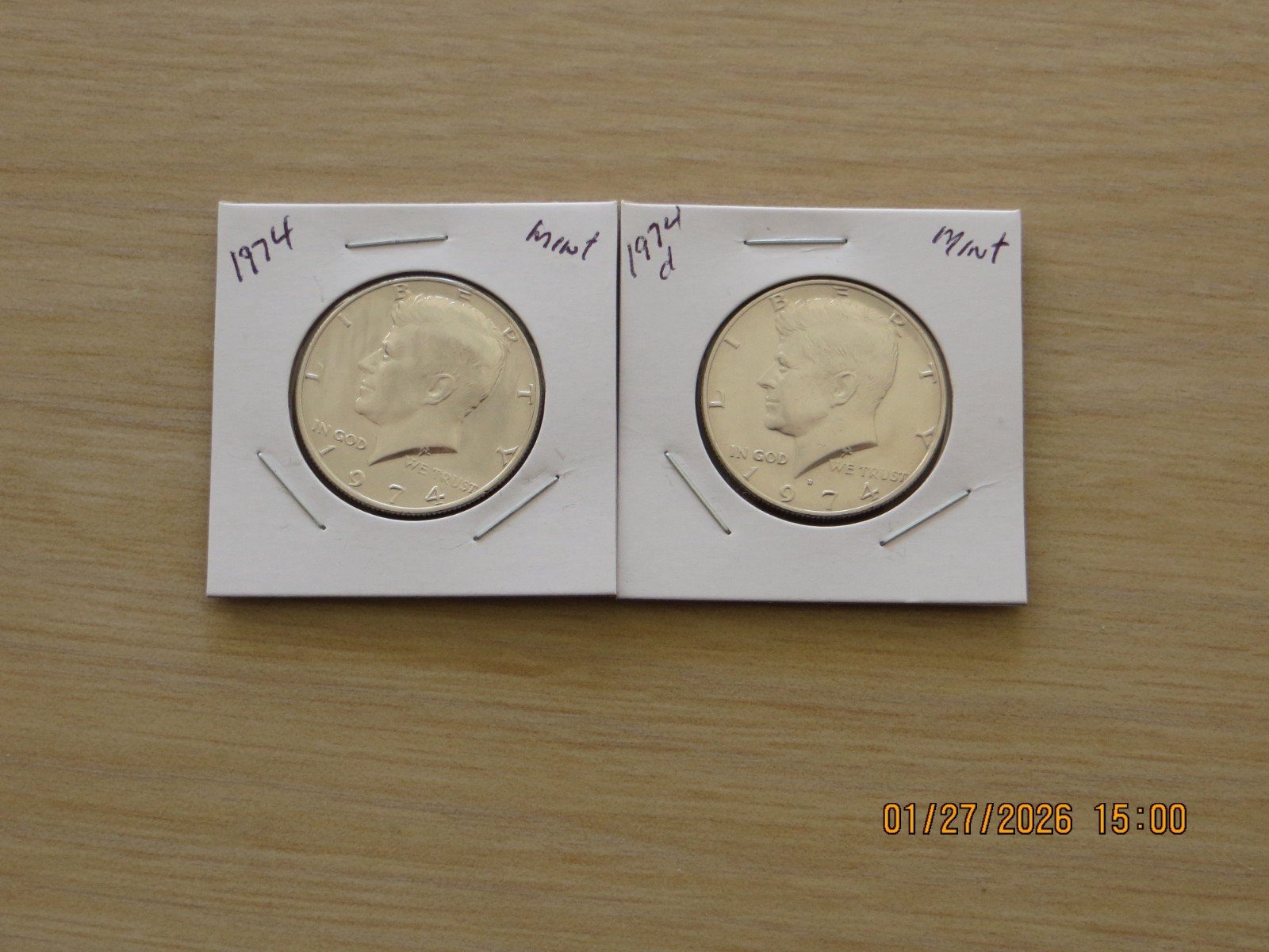 1974pd Kennedy Half Dollar (5p5,6) Mint Uncirculated Half Dollars from US mint.