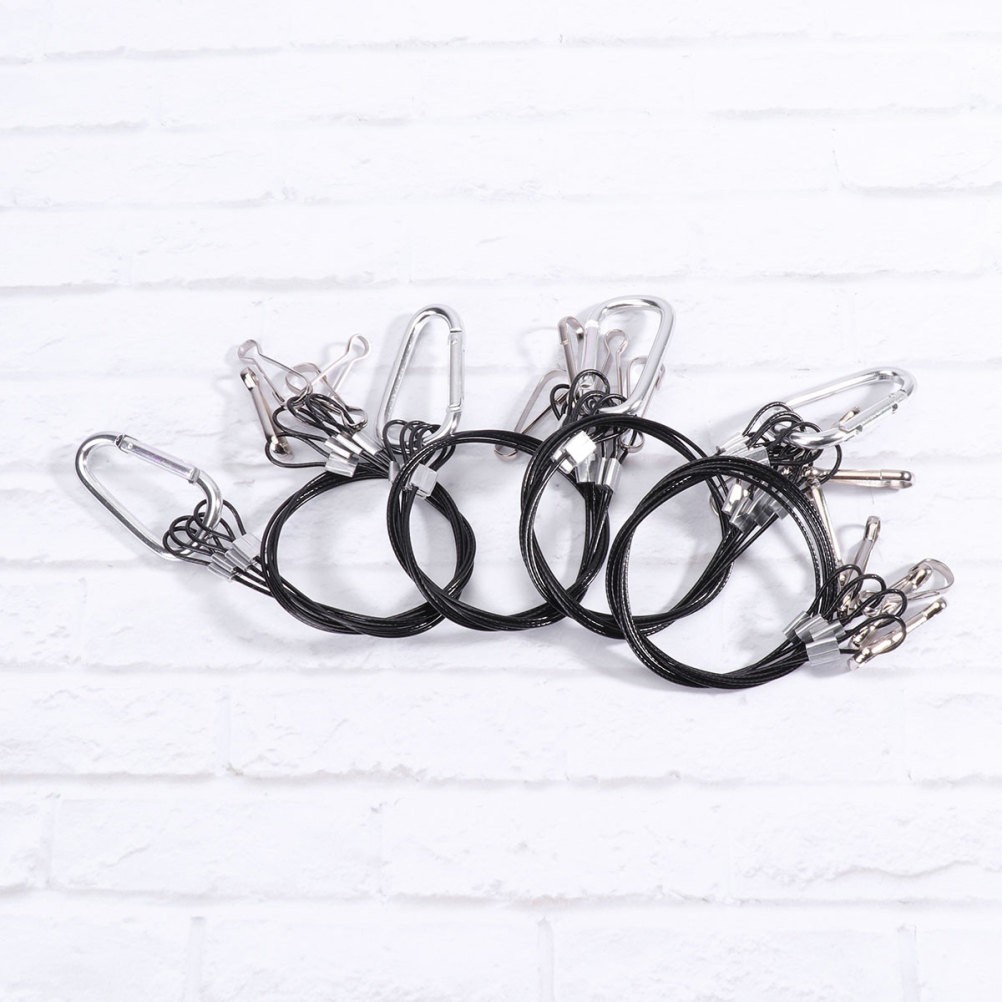 4Pcs LED Grow Light Hanging Rope Black Steel Wire for Plant Light Fixtures