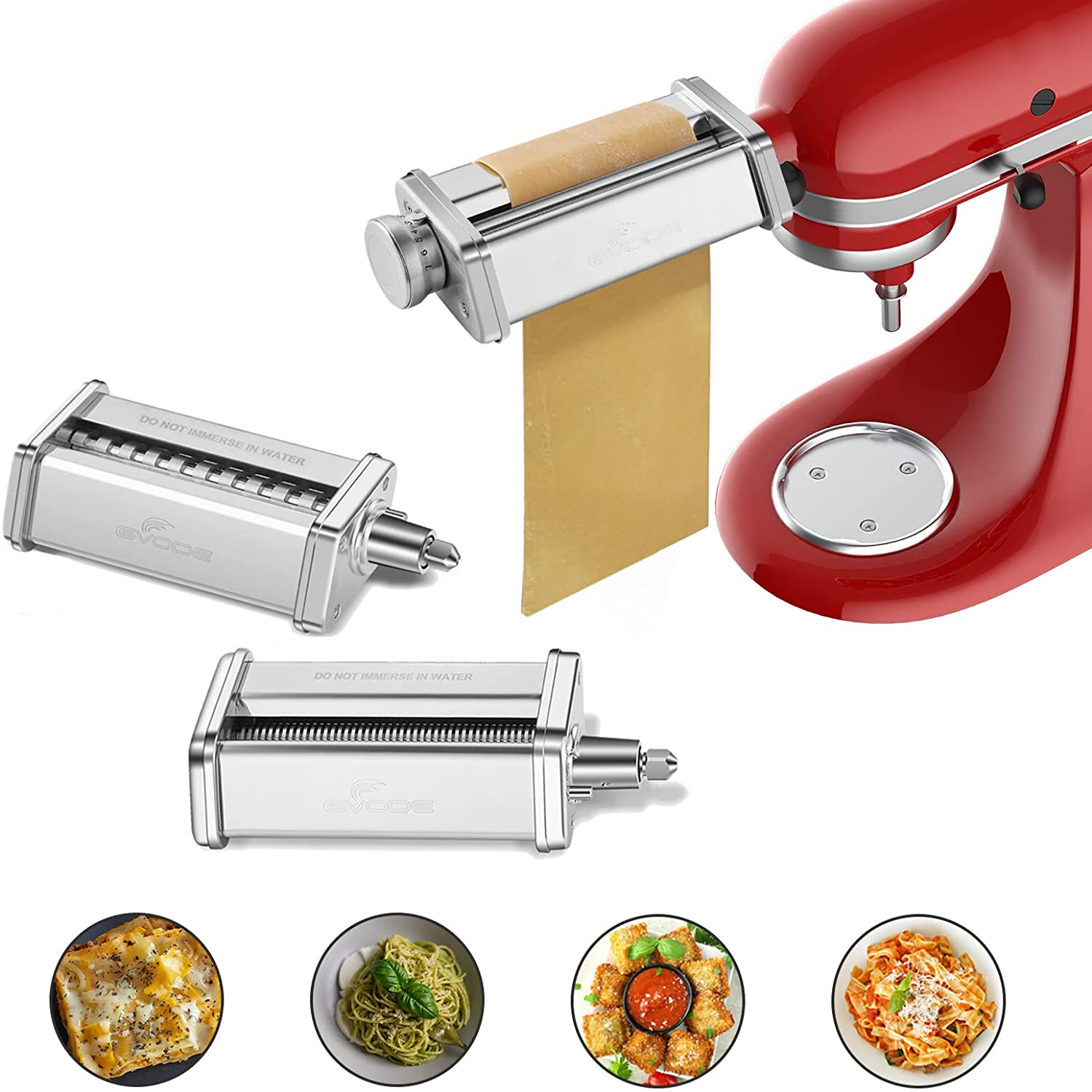 Pasta Attachment for Kitchenaid Stand Mixer Included Pasta Sheet Roller, Spaghet
