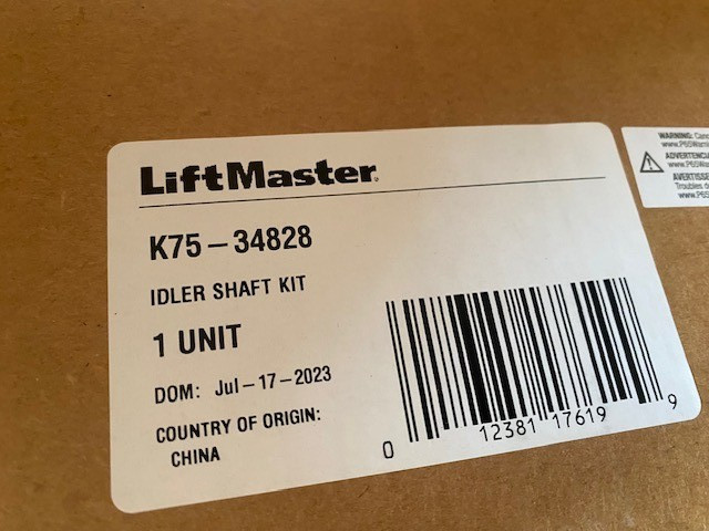 Liftmaster K75-34828 replacement Idler Shaft Kit Slide Gate Door Operators