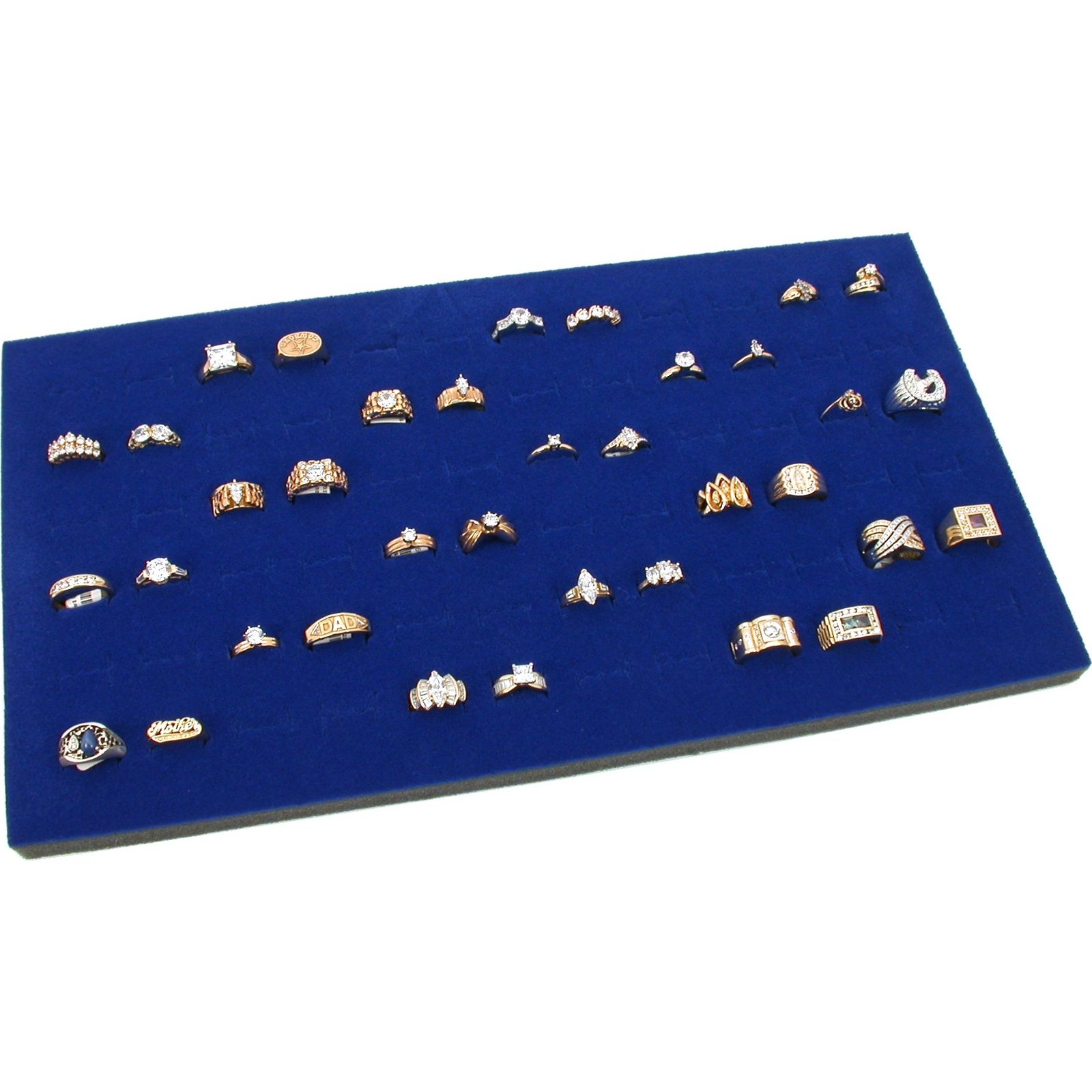 Jewelry Box Display Case 72 Royal Blue Ring Insert