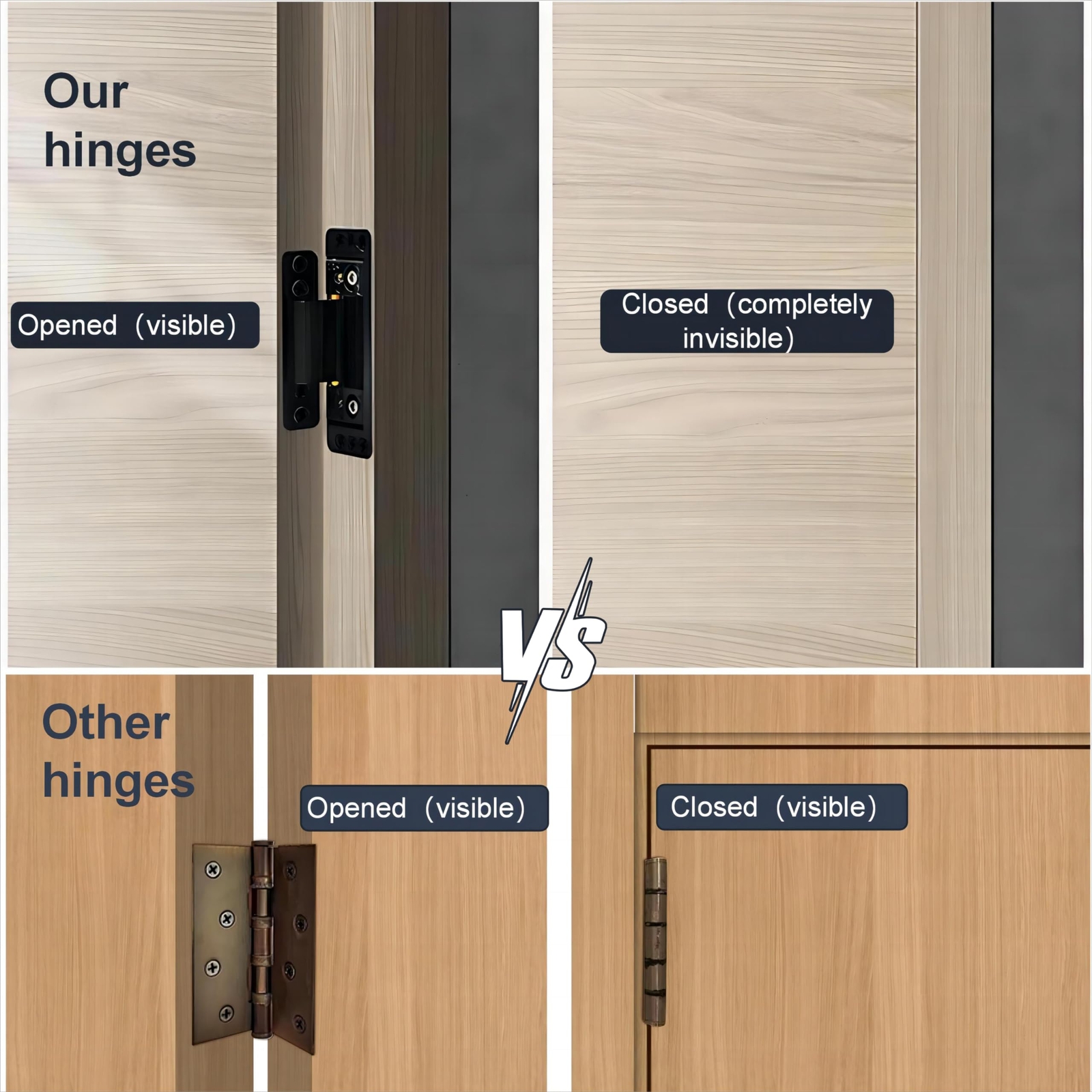 Hidden Door Hinge Adjustable Zinc Alloy Concealed Hinges 110LBS 110 Degree