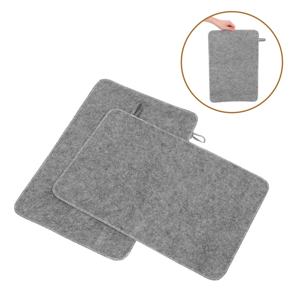 5 Pcs Felt Sauna Cushion Bench Mat Insulation Pad for Steam Room Bath Spa Grey