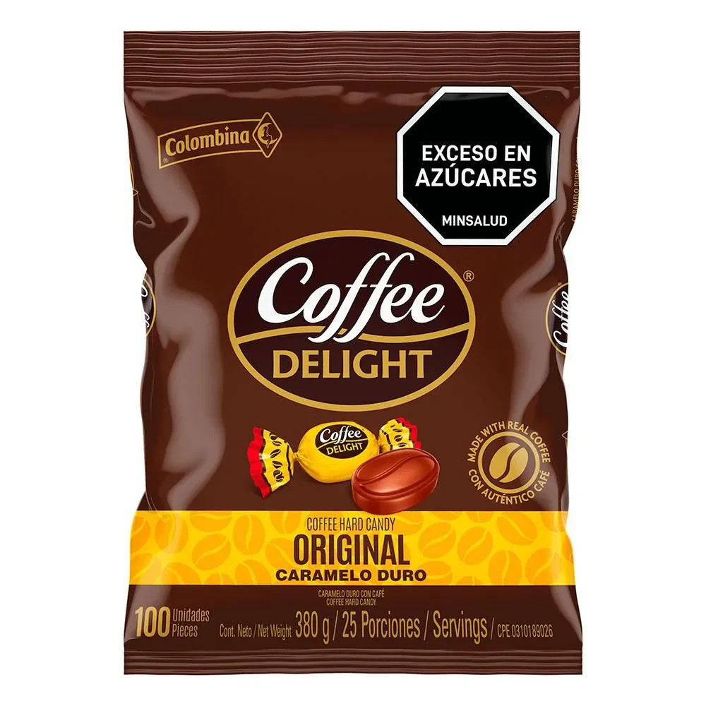 Colombina Coffee Delight 100% Colombian Coffee Hard Candy Pack of 100