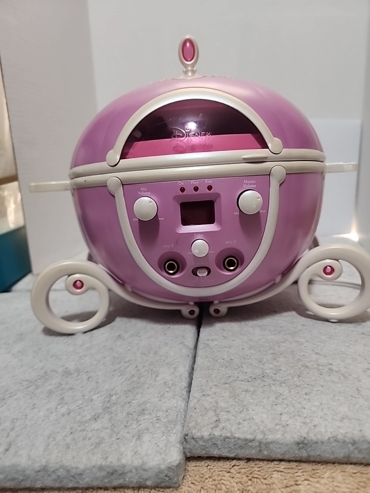 Disney Sing Along Cinderella CD Boom Box Pink No Microphone Tested