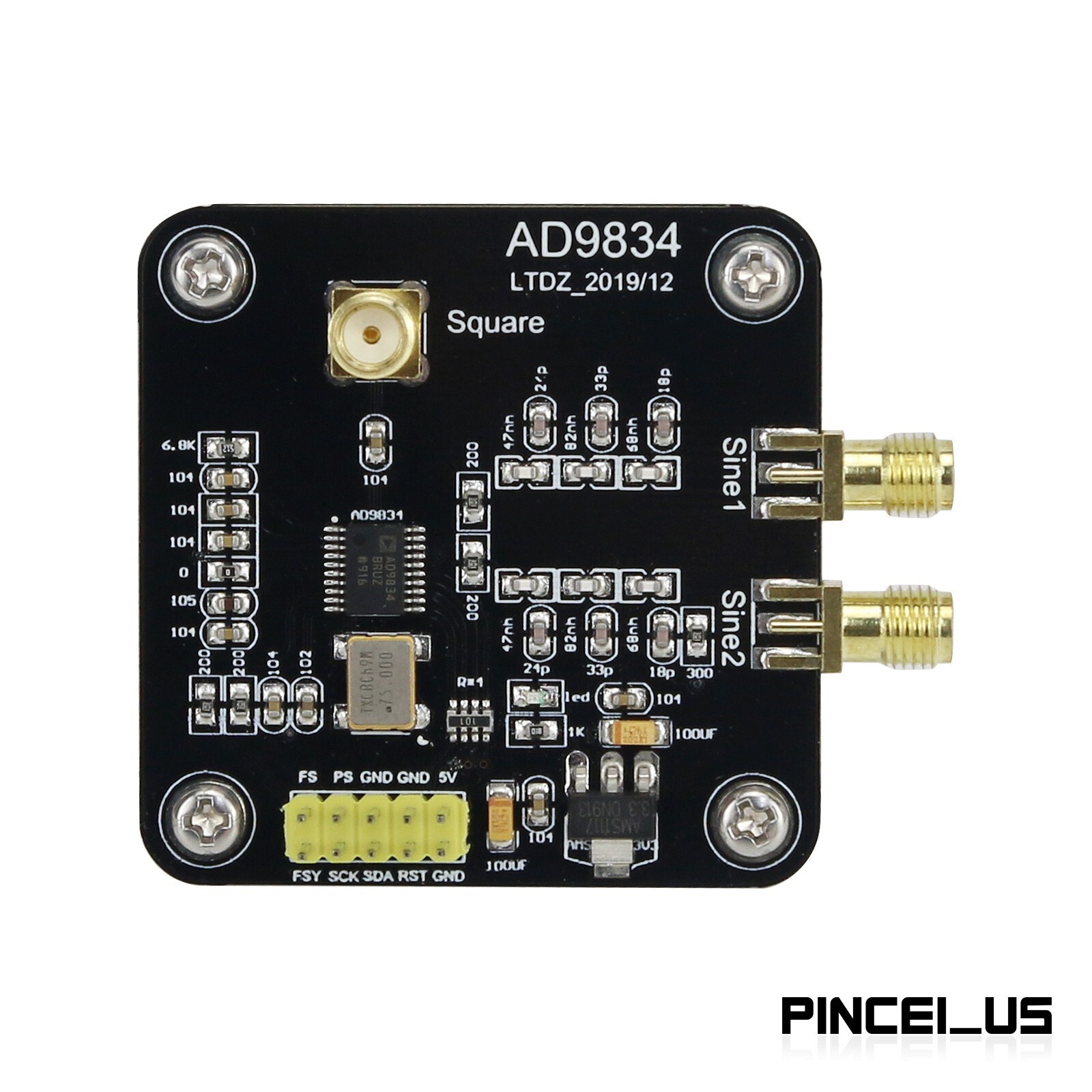 AD9834 Signal Generator Module Circuit Board Sine Triangle Square Wave Output//