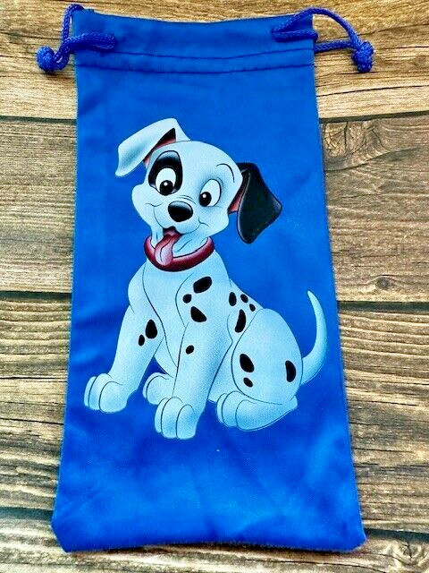 Soft Eye Sunglasses Accessory Pouch Pull Top Blue 101 Dalmatians Dog Puppy Spots
