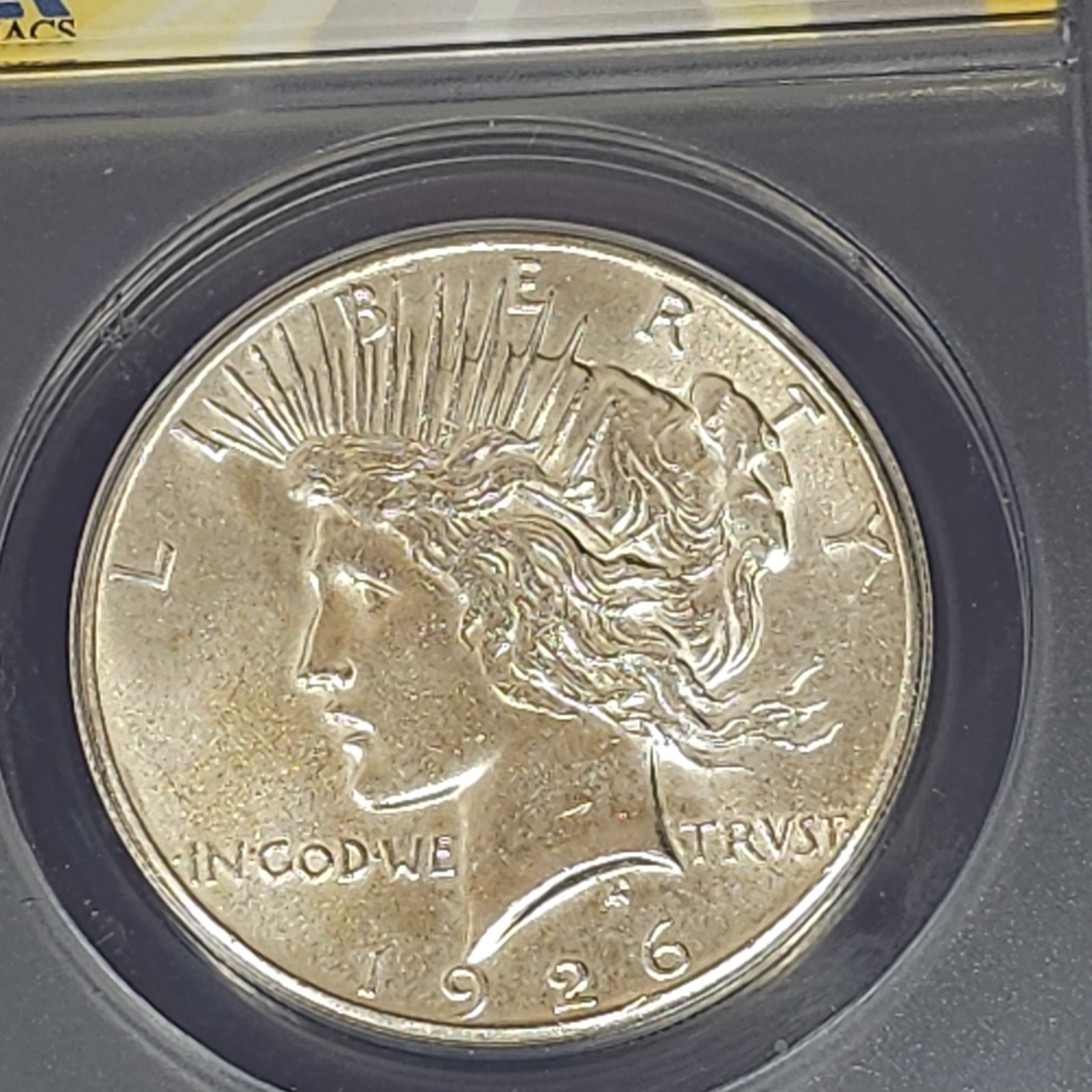 1926 Peace silver dollar / ANACS 6221385 /MS 62