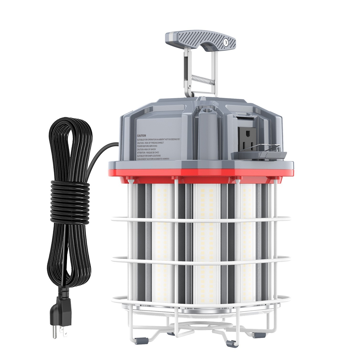 80W LED Temporary Work Light Linkable, 10ft Cord, Plug and ON/Off Switch 5000K