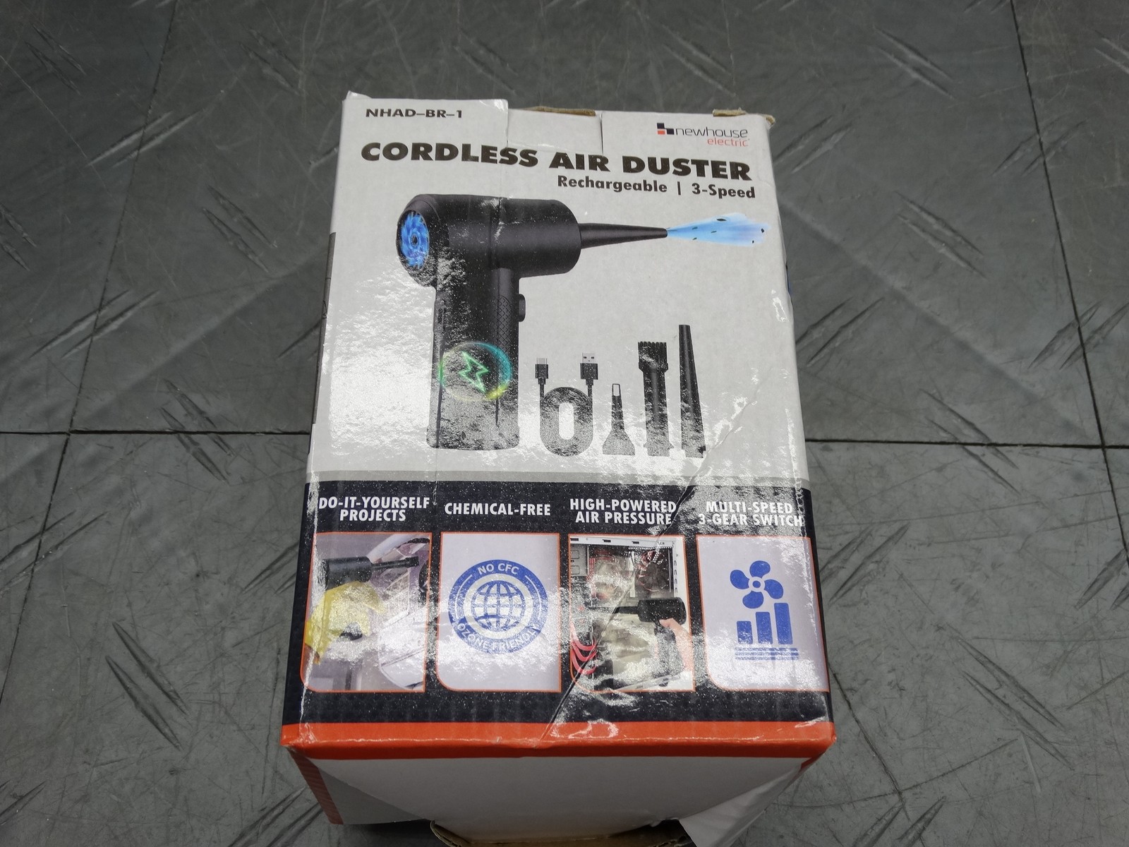 Newhouse Electric Cordless Air Duster NHAD-BR-001, 3-Speed Blower NHAD-BR-1