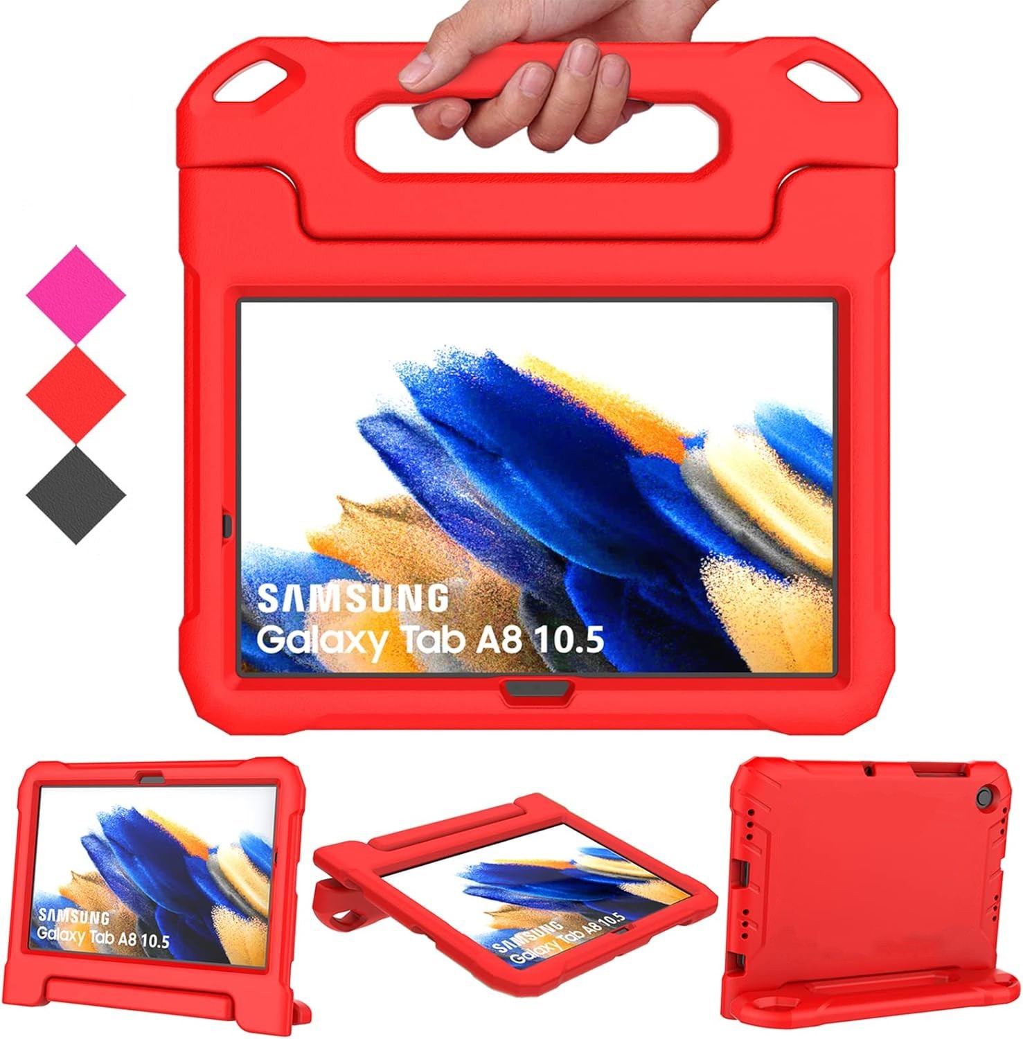 Kid Friendly Case For Samsung Galaxy Tab A8 10.5" SM-X200 EVA Foam Handle Stand