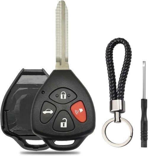 Replacement Key Fob Case Shell with 4-Button Pad Cover for 2007-2013 Toyota Camr