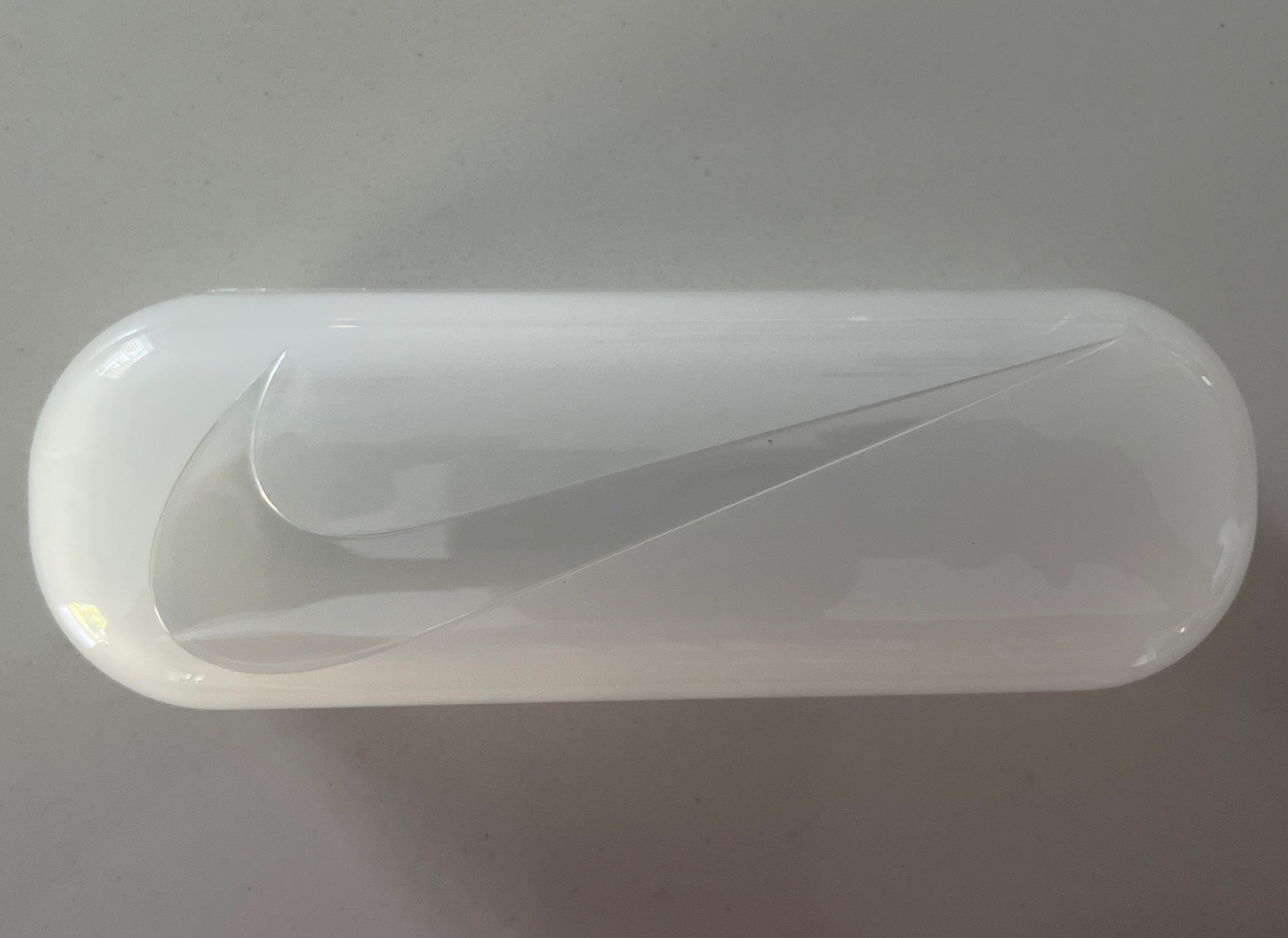 NIKE Swoosh Just Do It Clear Frosted Clamshell Hard Eye Glasses Case - NEW