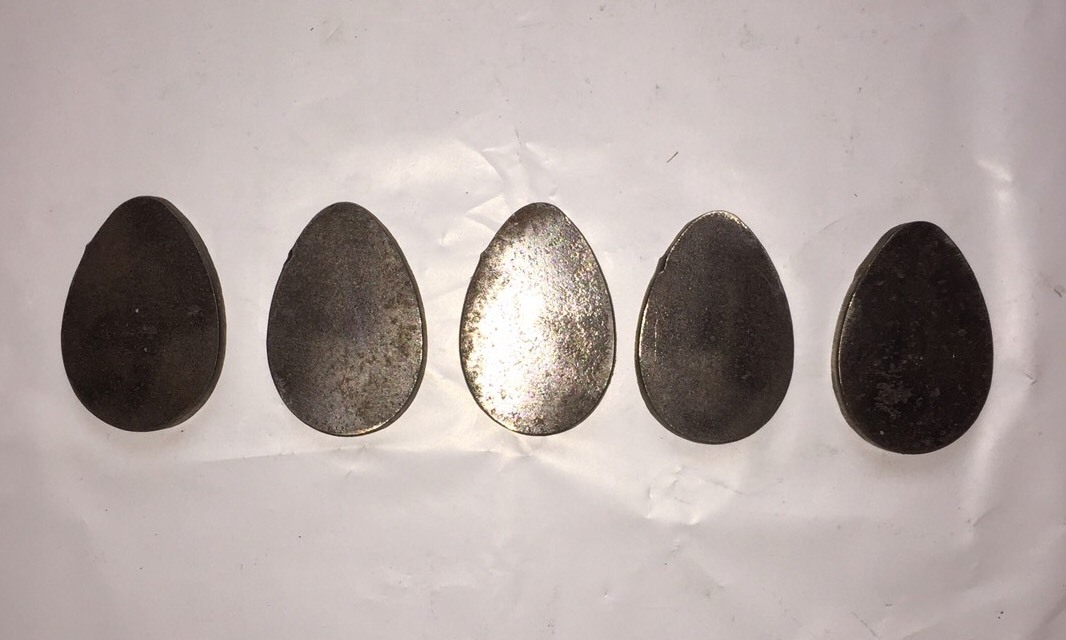 5 Pc Set Egg Silhouette Steel Target 2.25" X 1.5" Rimfire .22 9MM