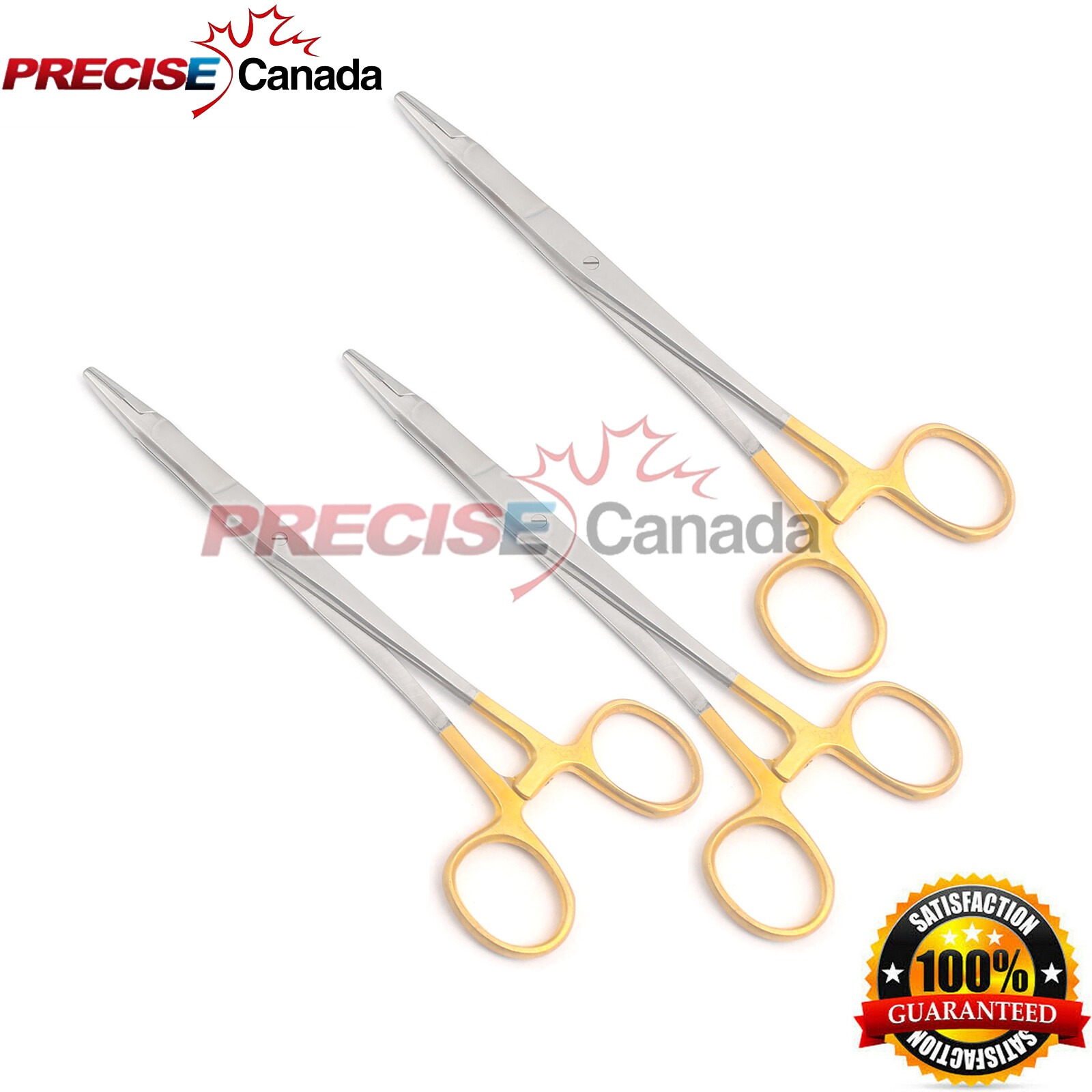 3 Pcs Gold Handle Olsen Hegar Needle Holders Hemostat Scissors 5.5" Dental Instr