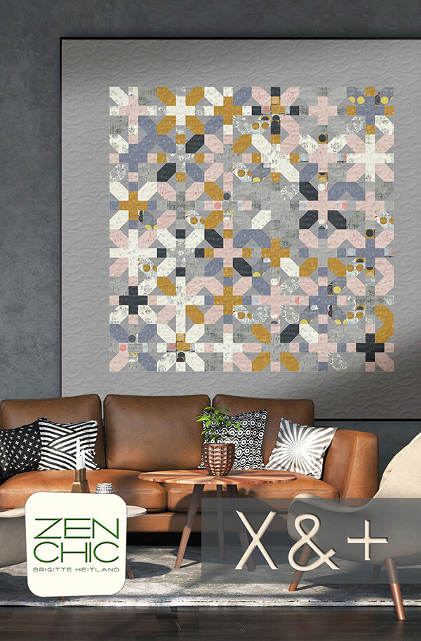 Quilt Pattern X & + Fat 1/8th Friendly ZEN CHIC  Celestial