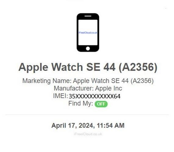 Apple watch SE 44mm SG Midnight A2356 GPS + Cellular Only Face