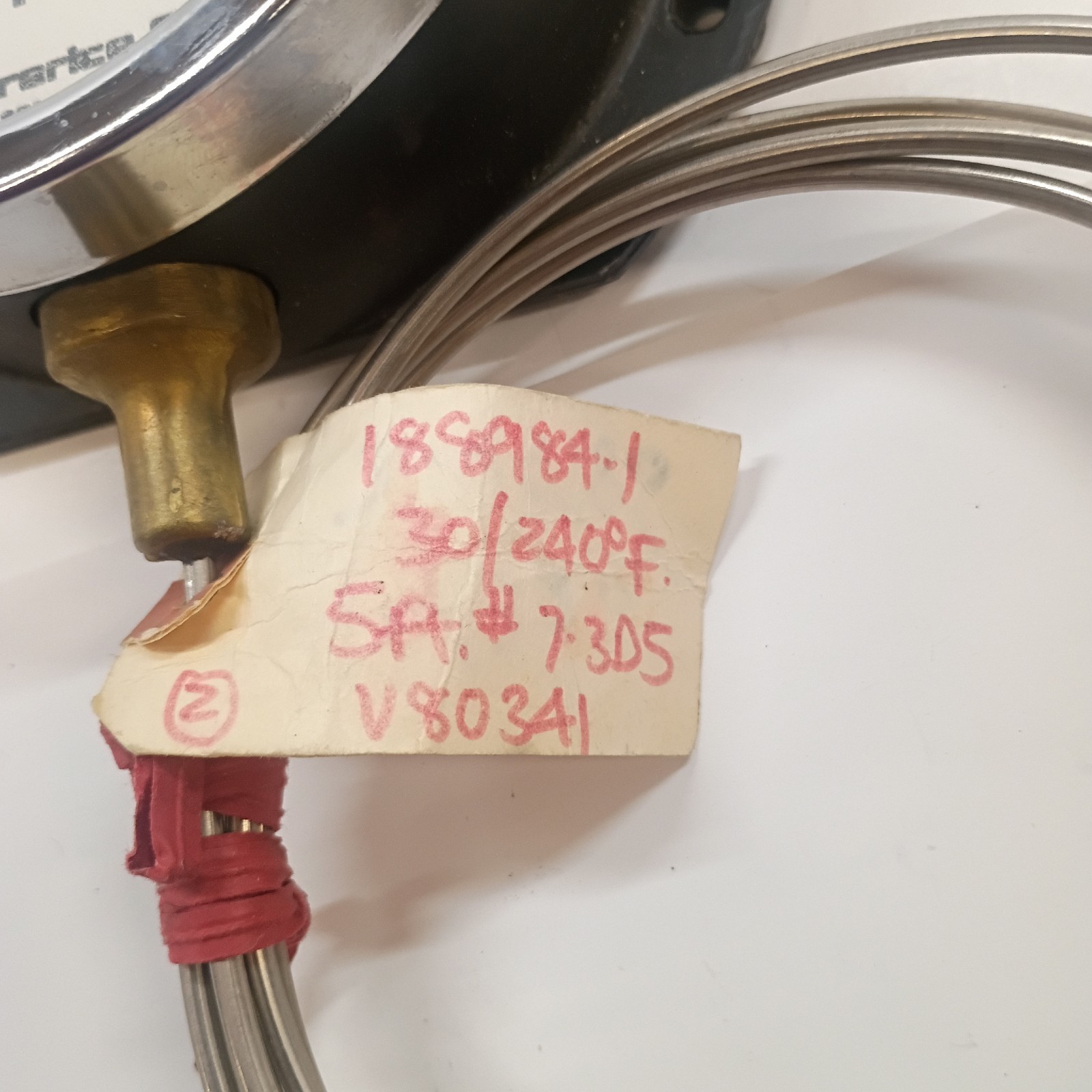 Trerice Dial Thermometer With Temprature Sensor And Capillary Tube. NOS.