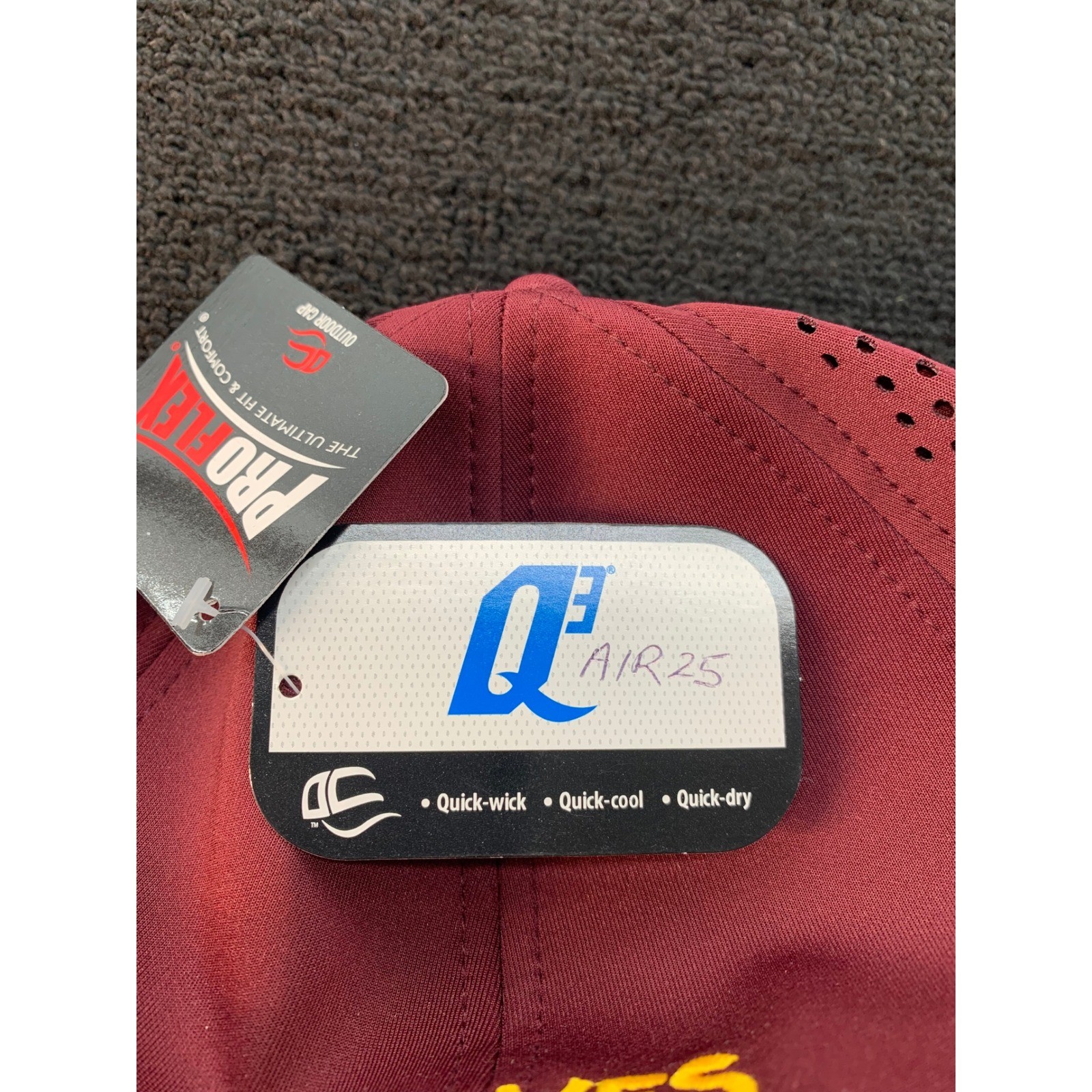OC Sports ProFlex Wolves Baseball Cap Maroon White Q3 Technology Adjustable