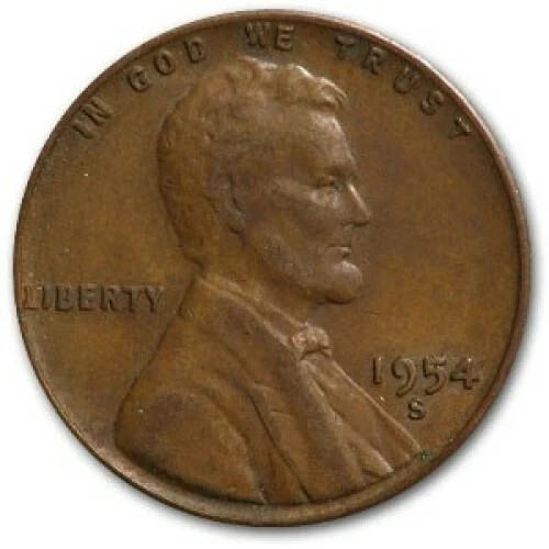 ✅ 1954-S Lincoln Wheat Cent Average Circulated Copper 1c From OBW Coin Roll