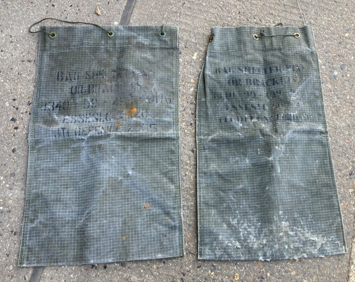 British Army Heavy Duty Canvas Tent Frame Parts Pins Storage Bag