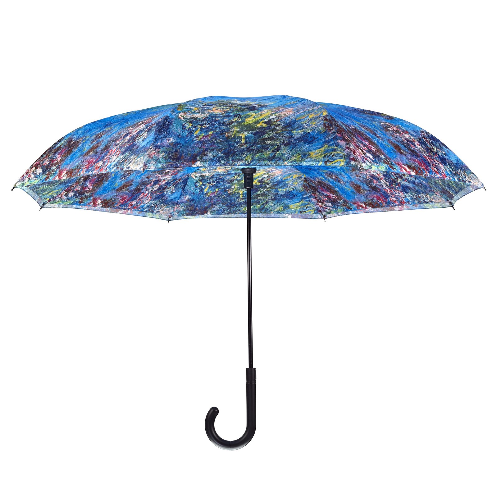 Galleria Reverse Close Stick Umbrella Monet Wisteria-Art on both sides