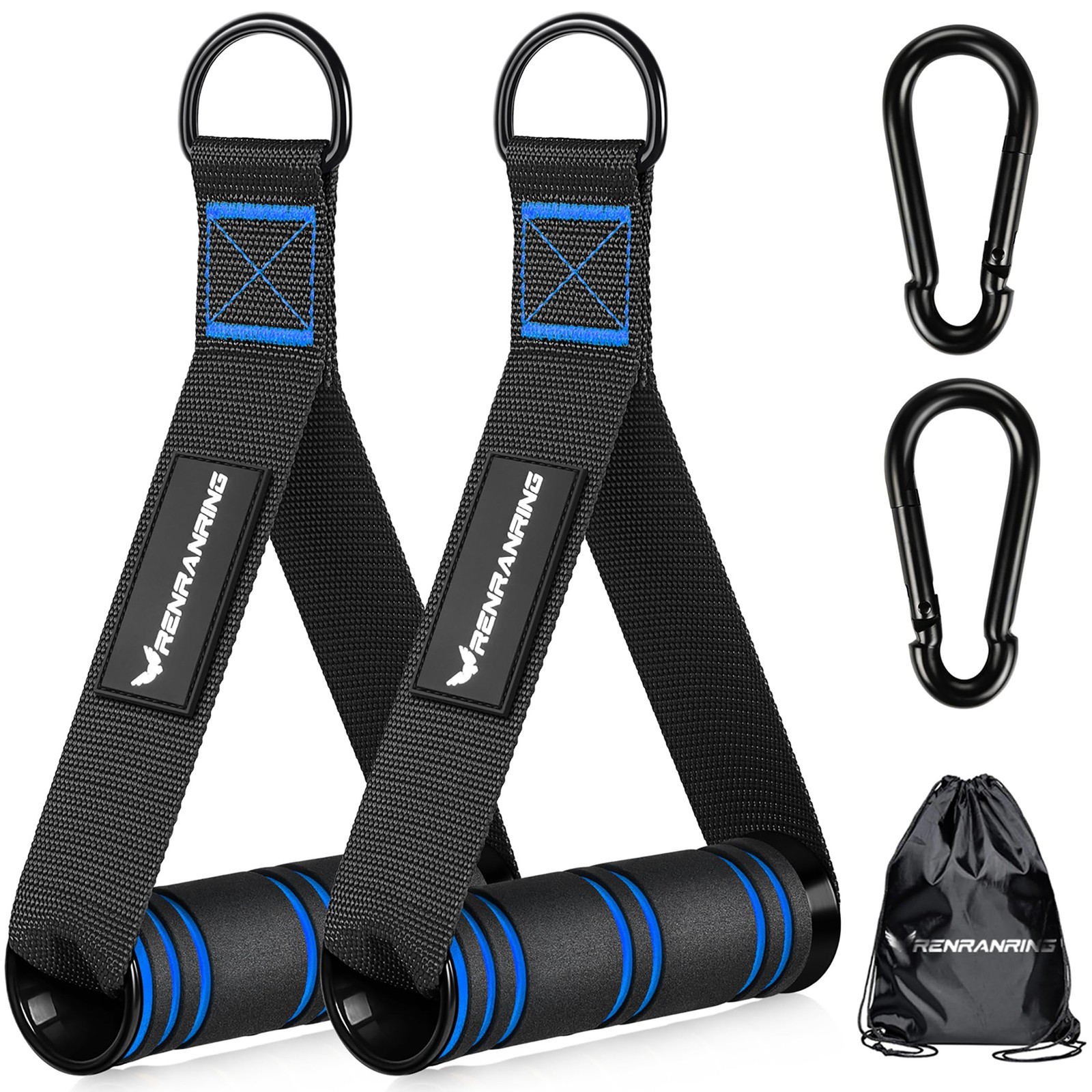 RENRANRING Gym Exercise Handles, Replacement Handle Attachments Black, Blue