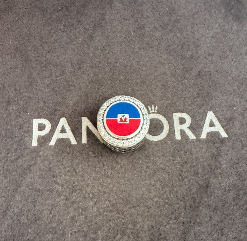 Pand ora Haiti Flag Exclusive Charm Exclusive Bead Charm  S925 Sterling Silver