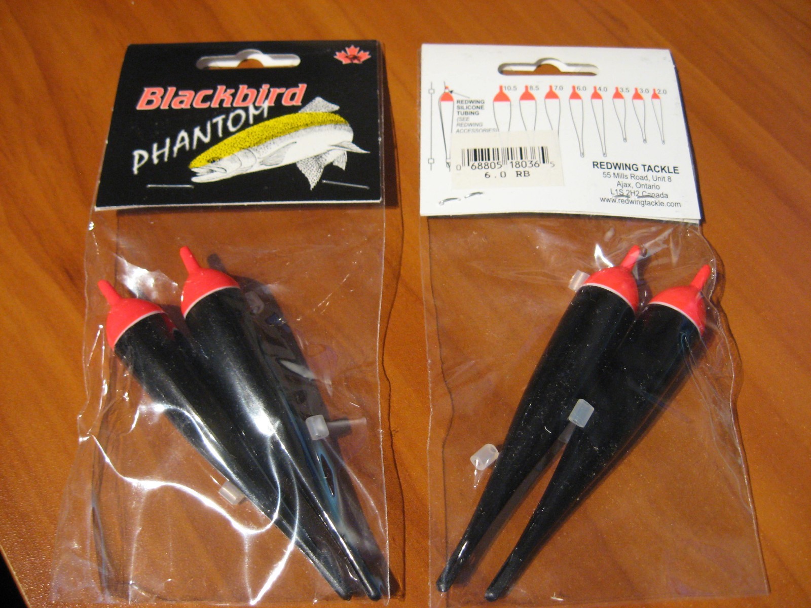 2 Packs Redwing Blackbird Phantom Black Fishing Float Bobber 6.0 Gram Red Top