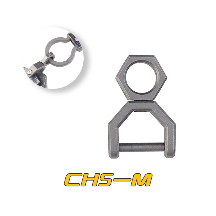 MecArmy CH5-M TC4 Titanium Alloy Mini Tiny Rotatory D Shape Key ring-Sandblasted