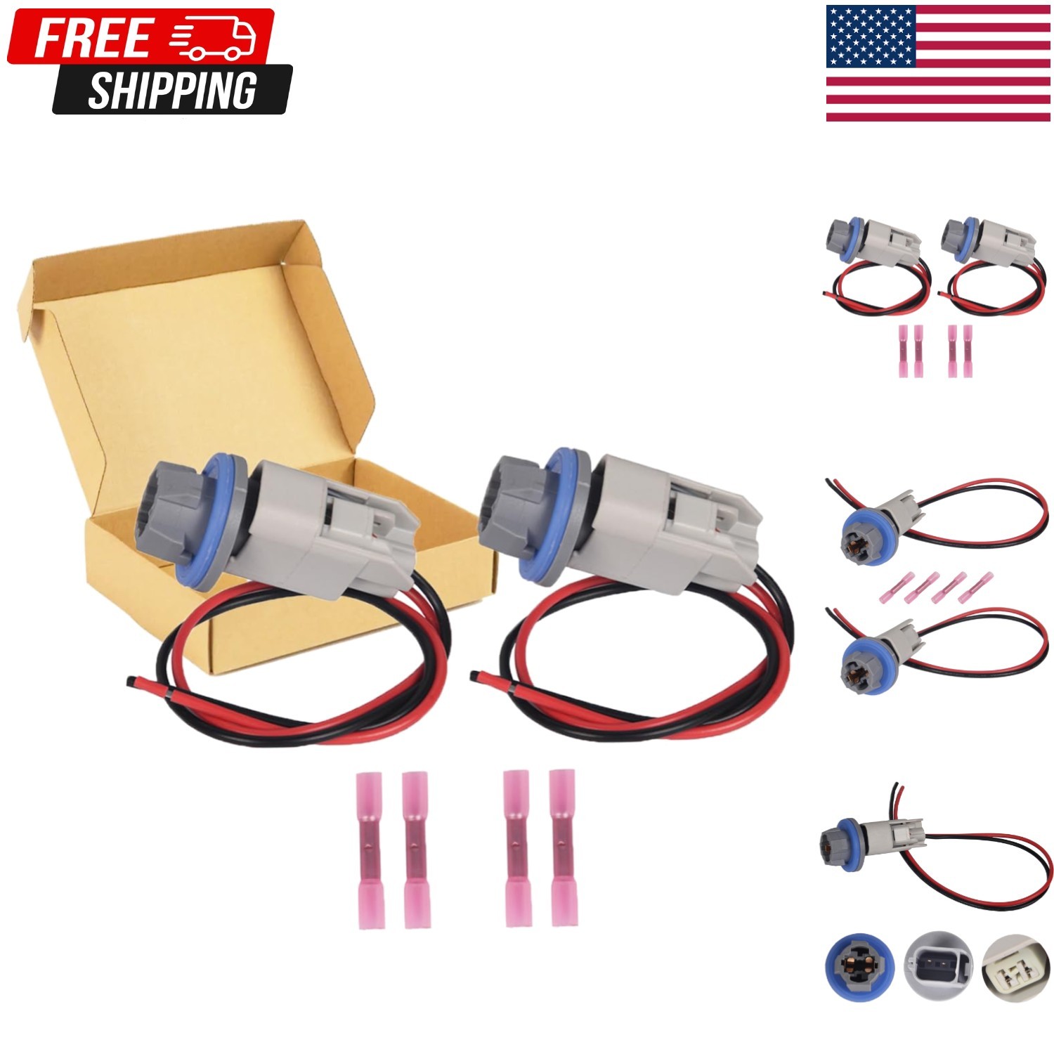 2Pcs Rear License Plate Lights Connector Socket,Fit for Ford F-150 2004-2021 ...