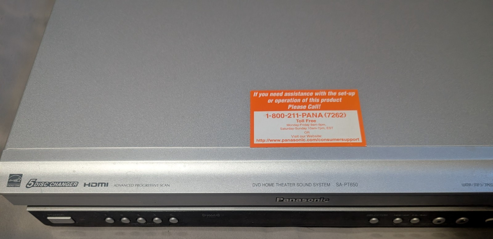 Panasonic 5 Disc DVD home theater system model SA-PT650 - Tested & working