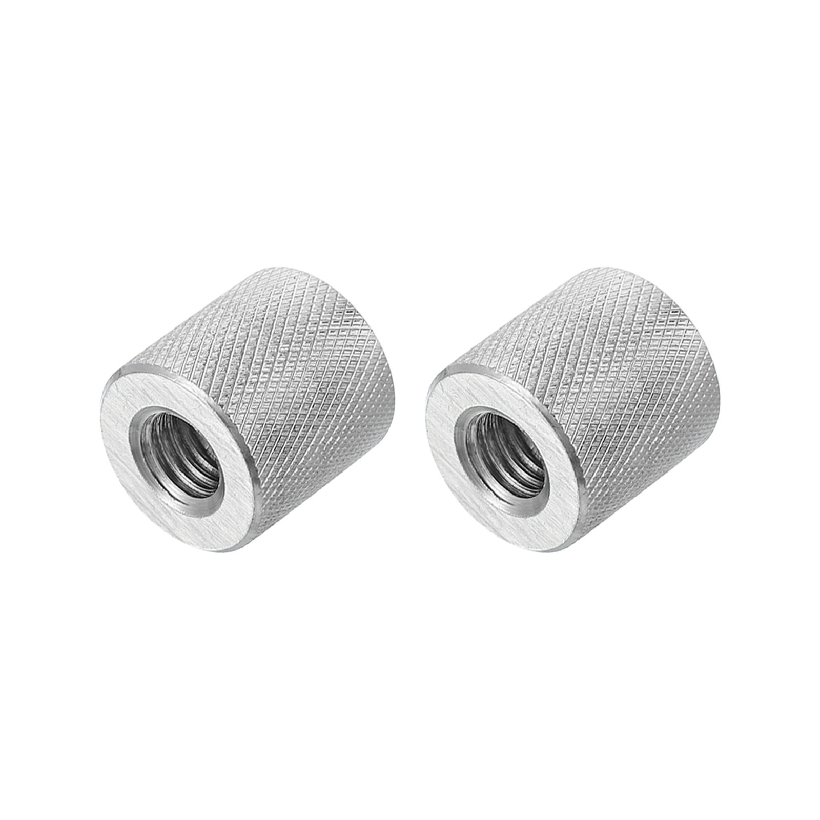 M10 2 Pack 304 Stainless Steel Round Knurled Connector Nuts,0.79"OD x 0.79"H